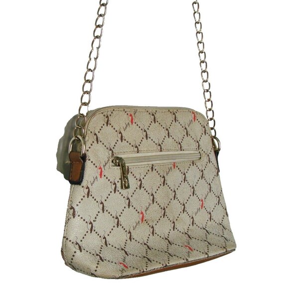 Baby Phat Embroidered Floral Roses Crossbody Bag Chain Strap Purse Canvas PVC - Picture 4 of 15